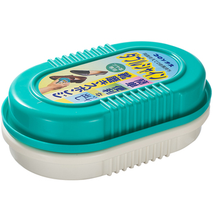 日本进口双面海绵擦鞋神器 通用皮鞋上光保养无色鞋油清洁鞋刷子