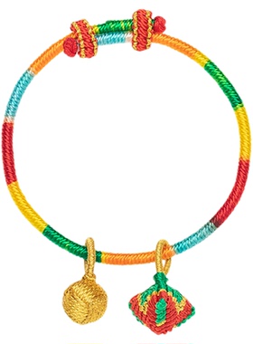 端午节五彩绳手工编织手链