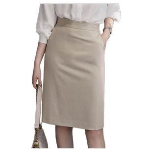 后开叉气质高腰半身裙女2025新款遮胯A字裙职业包臀裙面试西装裙