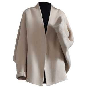 双面骆驼绒大衣女2025秋冬新短款宽松洋气质正品大牌呢子毛呢外套