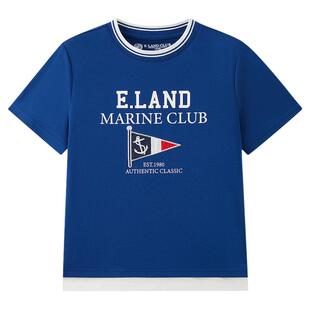 【凉感】eland kids衣恋童装男童T恤26年夏新品美式字母印花短袖