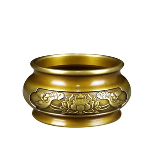 铜香炉纯铜家用上香供奉莲花炉室内家用供佛檀香炉香薰炉摆件大号