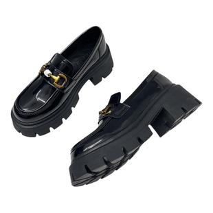 黑色增高乐福鞋女复古2026春秋新款鞋子松糕厚底单鞋学院jk小皮鞋