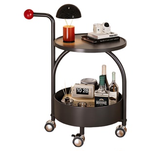 客厅可移动边几小推车家用中古风边几置物架茶几床头小桌子边几