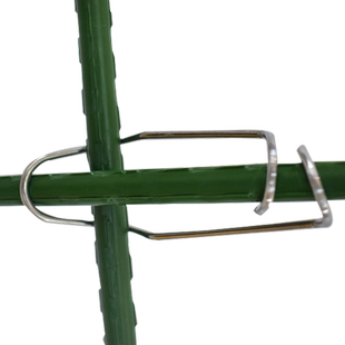 包塑钢管配件钢丝扣十字扣支架支柱连接弹簧扣家庭种植庭院