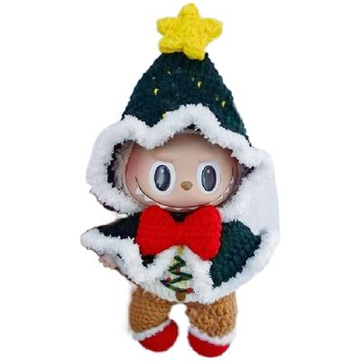 泡泡玛特LABUBU圣诞衣服一代马卡龙拉布布娃衣豆乳哆哆套装服饰