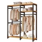 衣帽架落地卧室组合防尘置物架简易衣柜金属一体开放式收纳挂衣架