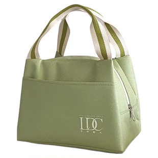 清新绿手提饭盒袋保温便当手提包学生用带饭防水防油上班族装饭包