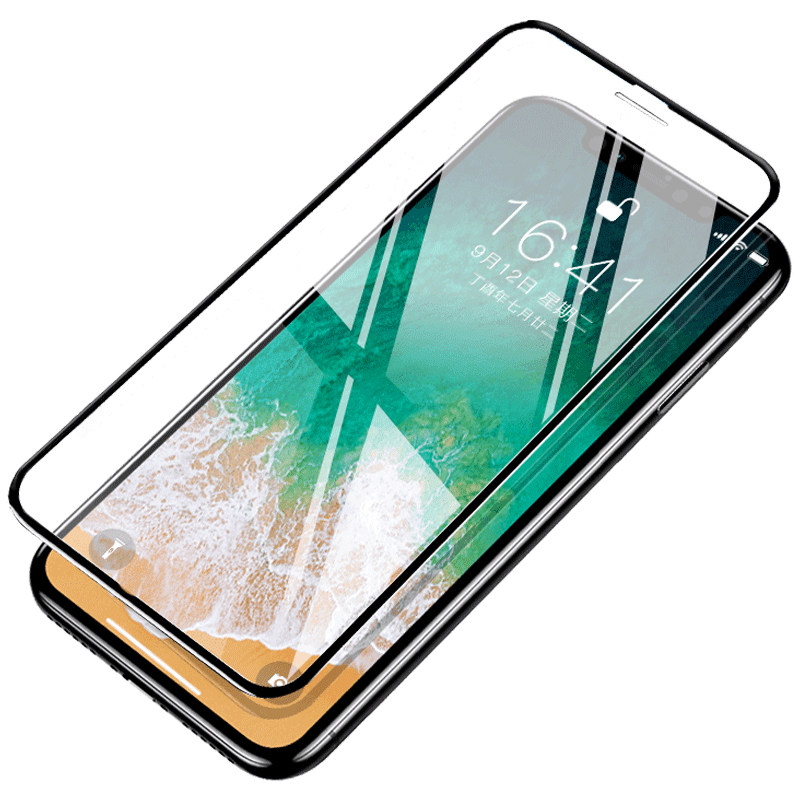 适用苹果iPhoneX/Xs/XR/11/12/13/14/Pro/Max钢化膜 mini全屏软边抗蓝光防摔手机贴膜pl