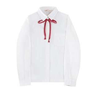 樱花家族学院JK制服 基础白色jk衬衫 校服学生方襟方领长袖衬衣女