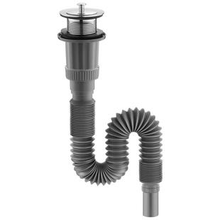 老式陶瓷洗菜盆下水器拖把池大理石水池加长款不锈钢下水防臭套装