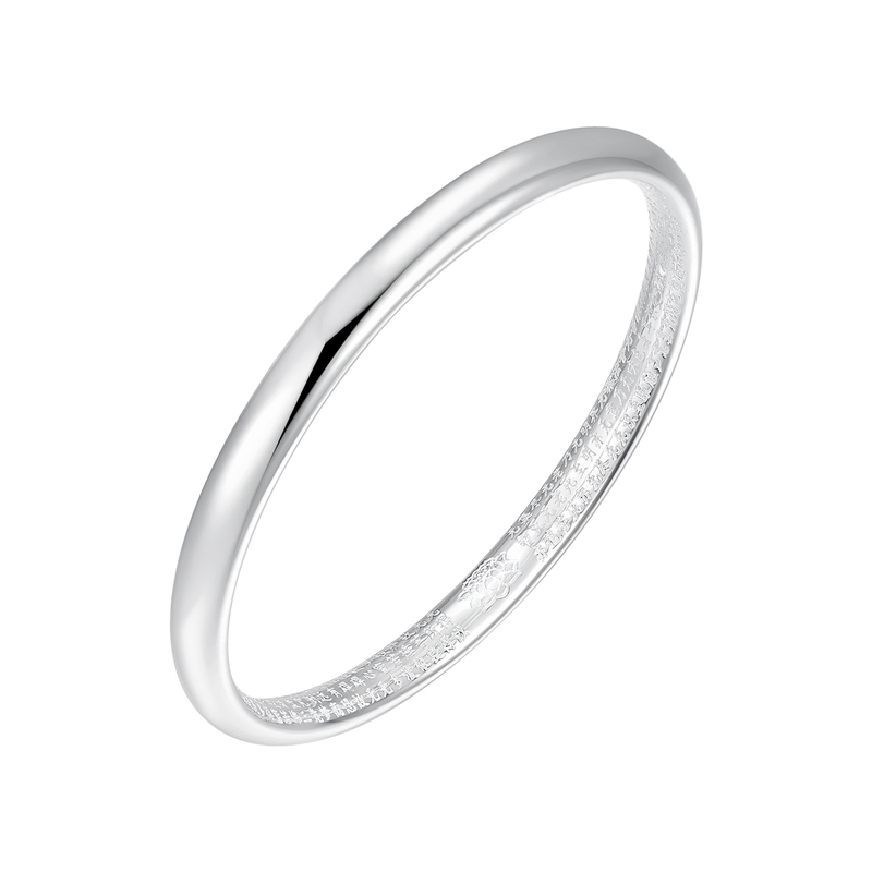 明牌珠宝足银心经手镯 心纳吉福女款经典银镯子生日礼物YBA1002