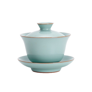 天福彼物汝窑粉青香韵盖碗泡茶三才盖碗单个高档功夫盖碗茶具礼盒