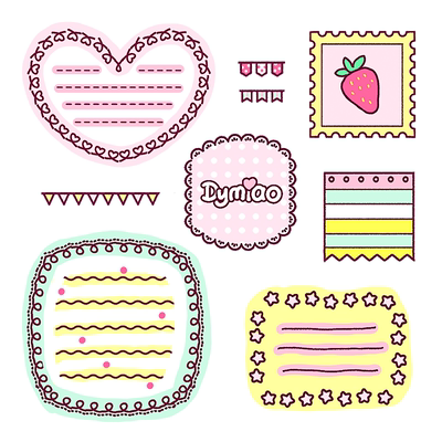 Procreate笔刷 可爱卡通图形图案爱心虚线条波浪iPad绘画 丁喵