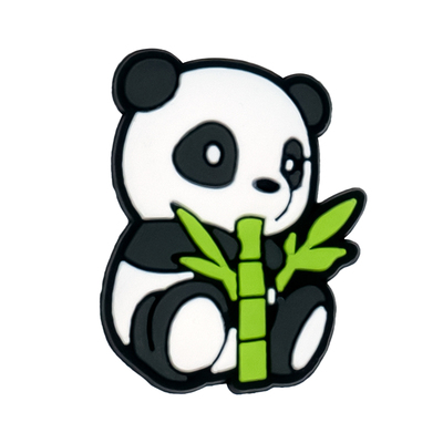 卡通熊猫洞洞鞋花Crocs卡骆驰智必星洞洞鞋扣可自定义适配手腕带