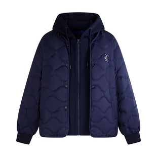 Navigare意大利小帆船宽松短款羽绒服男冬季新款拼接加厚保暖外套