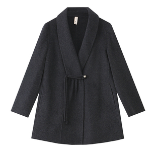 新中式妈妈秋冬装双面羊绒大衣女2025中老年喜婆婆婚宴装毛呢外套