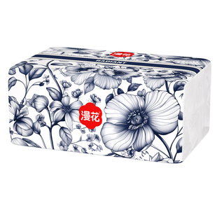漫花国风抽纸家用实惠装纸抽整箱批餐巾纸加大加厚抽取式面巾纸 