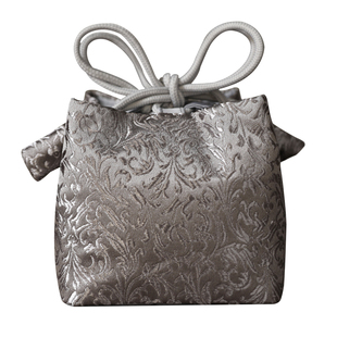 春泥如茵锦缎手工加厚茶杯茶具布袋杯袋壶袋茶壶收纳旅行布包