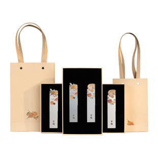 善琏湖笔百福黄铜金属书签古典国风古风精致小物件创意高颜值精美高级精致生日礼物纪念品礼盒实用文创礼品