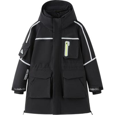 巴拉巴拉男童鹅绒羽绒服大童长款过膝户外冬装新款童装儿童外套厚