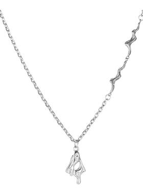 小众银色项链不规则酷