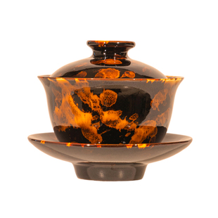 匠人列传三才盖碗单个高档端吉州窑玳瑁2024新款景德镇陶瓷泡茶具