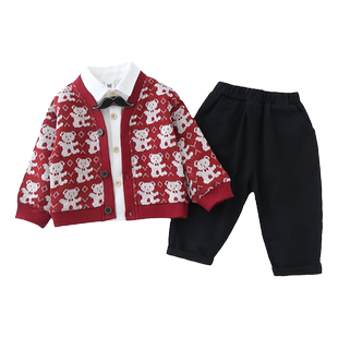 宝宝春秋套装1-3岁儿童秋装衣服小童韩版帅气三件套2周岁男童潮衣