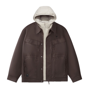 章昊同款FILA FUSION斐乐潮牌羽绒服两件套男2026春新款夹克外套