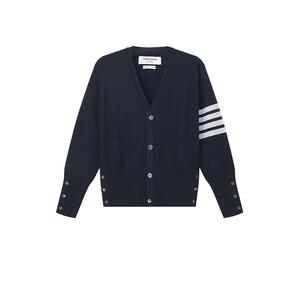 【自营】Thom Browne/汤姆布朗男士秋冬羊绒衫V领针织衫开衫男装