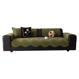 真皮专用沙发垫2026新款四季通用加厚雪尼尔沙发坐垫固定防滑盖布