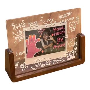 可涂鸦DIY拍立得相框空框桌面摆台相纸照片亚克力手工级感展示框