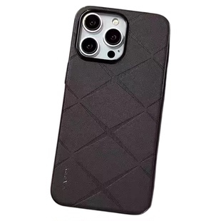 适用苹果14手机壳新款17全包iphone15promax简约素皮防指纹的16pro保护套防摔超薄13商务max外壳超好看情侣ip