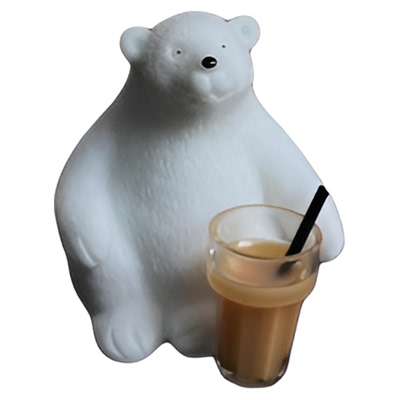 治愈小白熊汽车摆件迷你车载