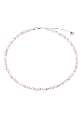 阿吉豆水晶珍珠项链珍珠锁骨链