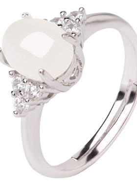 承悦秀气和田玉戒指小巧纯银精致