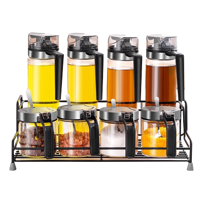 玻璃调料盒收纳组合装盐酱醋瓶