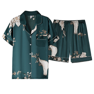 睡衣女冰丝2026新款夏季短袖短裤高级感家居服夏天薄款真丝绸套装