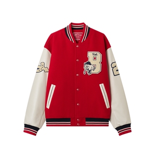 TeenieWeenie小熊男装2026春美式学院风舒适休闲棒球夹克棉服外套