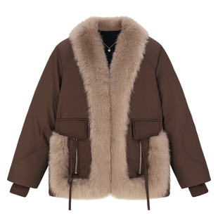 罗蒙洋气妈妈羽绒服鸭绒冬装2025新款中老年冬季高档毛领皮草外套