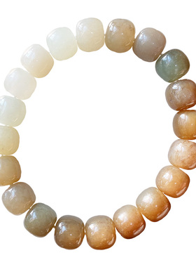 渐变色料子质地细润和田玉手串