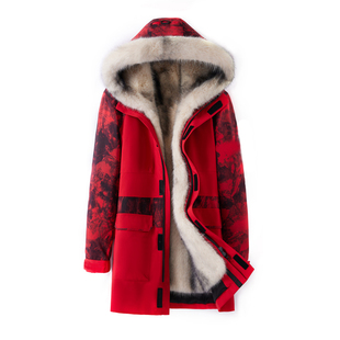 2025新款派克服女棉衣冬季貂内胆可拆卸加厚加绒貂皮大衣皮草外套