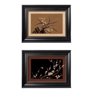 法式中古风客厅装饰画高级感梅兰竹菊挂画餐厅墙卧室复古艺术壁画