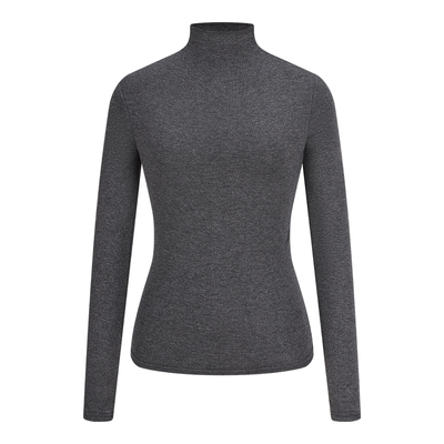 灰色半高领打底衫紧身显瘦上衣女