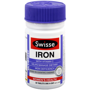 澳洲swisse补铁片30粒女性成人缺铁元素备孕孕妇气色血红润斯维诗