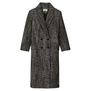 【季末终折】bash冬季复古杂色羊毛混纺廓形毛呢大衣外套1H25VOXL