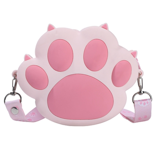 猫爪斜挎包男孩女孩拍照相机拍立得儿童可爱外出宝宝时尚新小包包