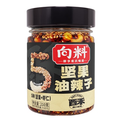向料四川坚果油泼辣子210g瓶装