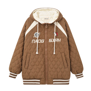 初中生外套棉衣加厚高中生秋冬季2025新款大童棉服夹棉女孩青少年