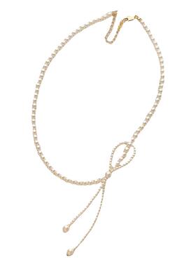 韩版甜美珍珠蝴蝶结锁骨链